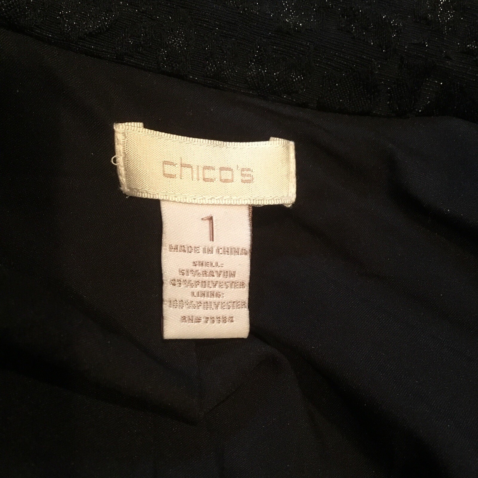 Chico’s Black Collared Open Front Jacket Blazer W… - image 8
