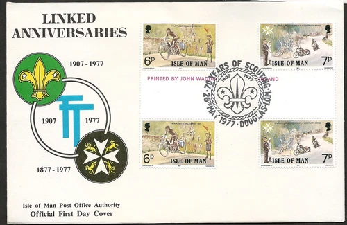 Isle Of Man Stamps 1977 Linked Anniversaries First Day Cover