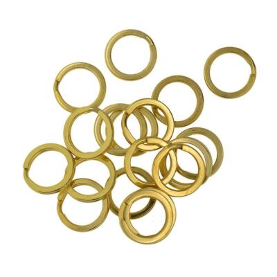 15 mm DIY Leather Handmade Flat Split Solid Brass  Key Rings Loop Findings
