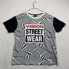 Y2K Vision Street Wear Psychedelic's Geometric AOP T-Shirt Mens Size M SK8