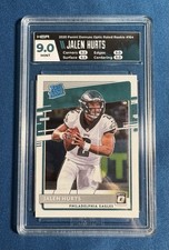 2020 Jalen Hurts Donruss Optic Rated Rookie #164 HGA 9 MINT RC Eagles!!