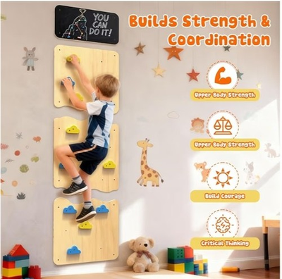 #ad HEAVY DUTY Wooden Climbing Wall Kids Indoor Panels 12 Rock Holds WE SHIP OVERSEA $299.99