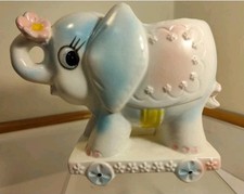 VINTAGE Elephant Planter 50's Pastel Colors MCM Baby Shower Infant Animation