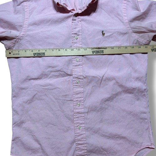 Mens Polo Ralph Lauren Classic Fit Button Up Shirt 15 32/33 Pink Flesh Pony - Picture 8 of 10