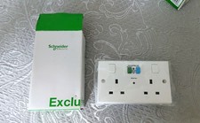 RCD Double Socket. 2 Gang. White. Schnieder. New. Never Used.