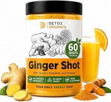 Ginger Shots-60 Servings-Ginger and Turmeric Shot Powder-Drink Supplement with O