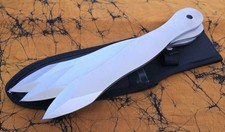 10&rdquo; XL Throwing Knife Set 3 Knives Sheath Heavy Duty Thick Double Edge Full Tang