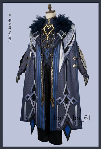 Genshin Impact II Capitano Cosplay Capa Negra Disfraz Conjunto Completo Ropa Poliéster - Imagen 10 de 26