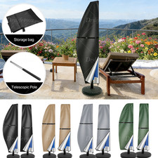 Parasol Cover with Zip Outdoor Garden Waterproof Patio Umbrella Cover Shield UK