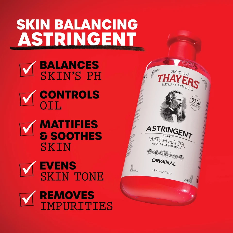 Thayers Original Bruja Hazel Astringente con Aloe Vera Paquete de 2 Cuidado de la Piel Grasa Foto 3 de 4