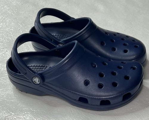 Vtg Crocs Unisex Classic Clogs Navy Blue Men's sz 7 - Women's 9 Y2K Made In USA