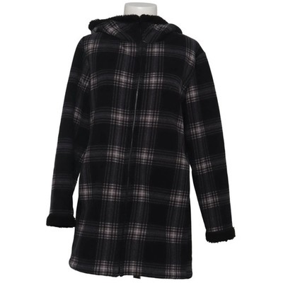 Uniqlo, Jacke, Damen, Größe: XL, Schwarz/Grau/Weiß, Polyester, Karo #zNR