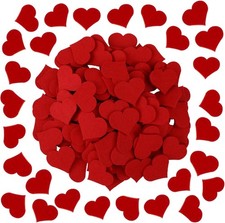 200 Pcs Red Felt Heart Decorations for Valentine's Day DIY Crafts and Scrapbooki