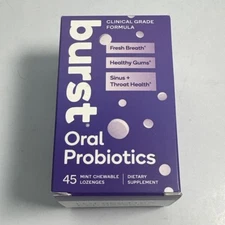 Burst Dental Probiotics 45 Count for Healthy GUMS FRESH BREATH 05/2026 Sealed