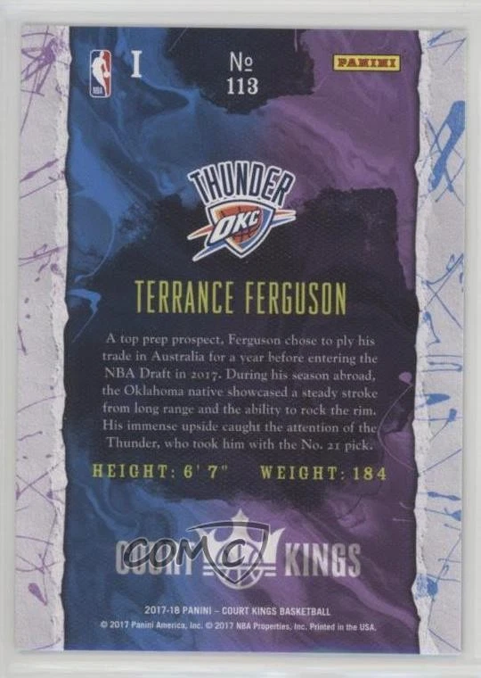 2017-18 Panini Court Kings Rookies I Terrance Ferguson #113 Rookie RC - Image 2 of 2