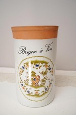 Vintage Französischer Brique à Vin Keramikkühler | Weiß Terrakotta Weinkühler