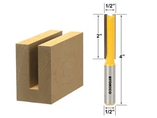 1/2" Diameter X 2" Height Straight Router Bit - 1/2" Shank - Yonico 14150