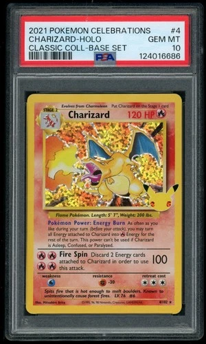 2021 POKEMON CELEBRATIONS CLASSIC COLLECTION #4 CHARIZARD-HOLO PSA 10