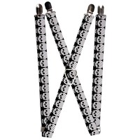 `Suspenders - 1.0`` - Checker & Stripe Skulls Black/White/Gr (Us Import) ACC NEU