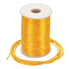 Nylon Satin Cord 2.5mm, 109 Yard Nylon String for Bracelet Golden Yellow