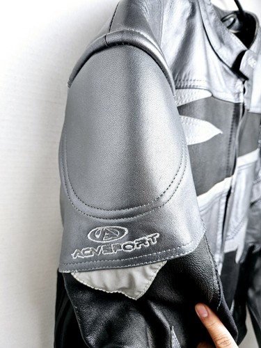 AGV Sport Motorcycle Jacket Adult 44 Black Gray Leather Riding Coat Men’s - Bild 5 von 22