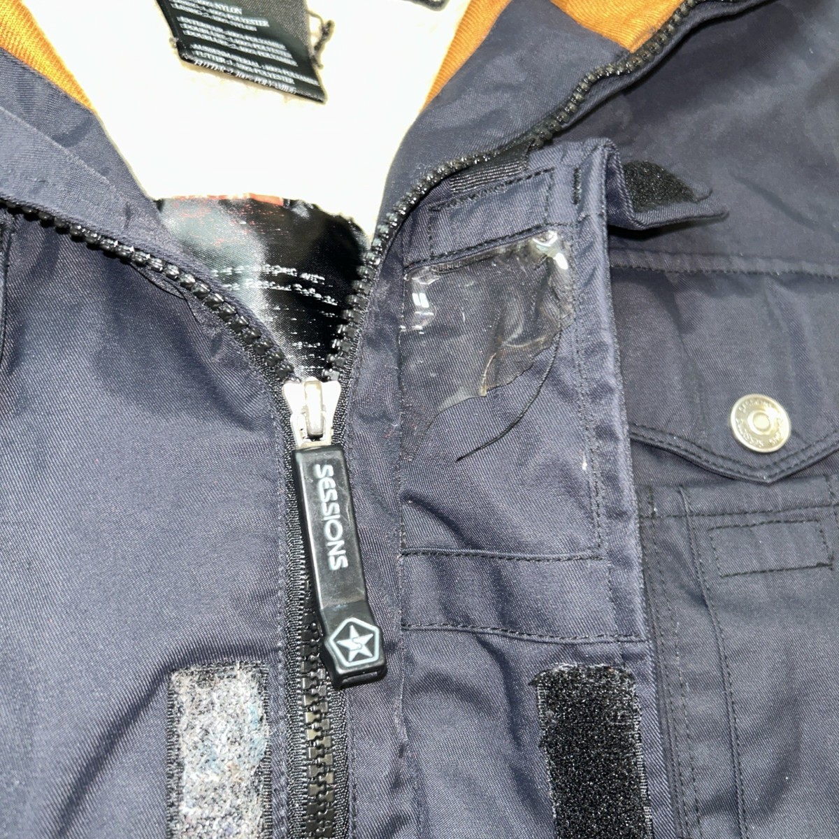 Sessions Jacket Mens Medium Black Recco Ski Snowboard Full Zip