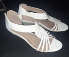 Charter Club White Sandals Ginifur Wedge Back Zip Size 8.5 Womens — photo 1