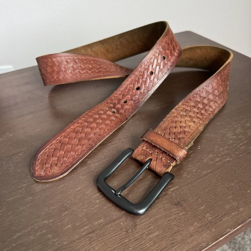 Пояс Hollister унисекс взрослый сплетенный 100% натуральная кожа размер XS/S плетеный коричневый - Изображение 2 из 4