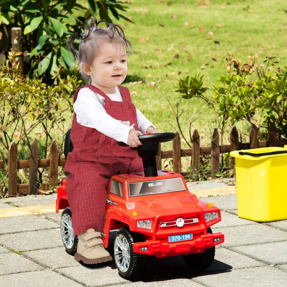 Carro infantil passeio em empurrar, estilo SUV carro de caminhada deslizante para Toddle com buzina, música - Imagem 3 de 4