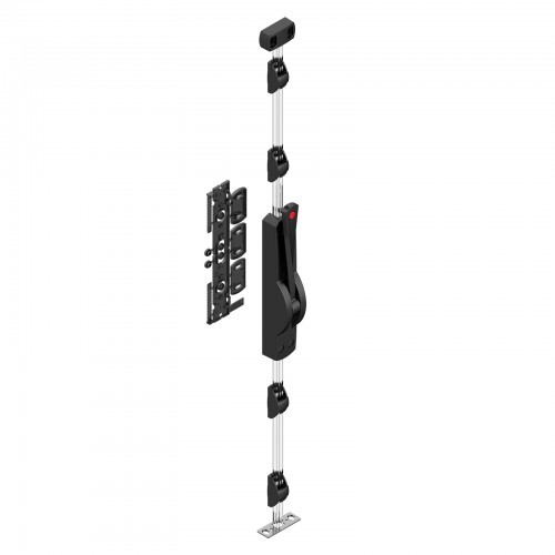 Crémone pompier en aluminium noir OMNiiA TIRARD pour fermeture de secours