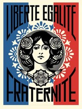 Shepard Fairey Obey LIBERTE EGALITE FRATERNITE Signed Numbered Screen Print 2016