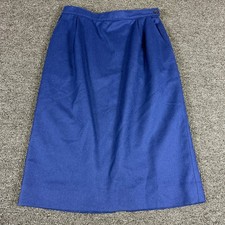 Pendleton Petite Blue Virgin Wool A-Line Midi Skirt Size 8 P564-156 Made in USA
