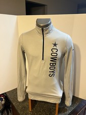 Nike Dallas Cowboys NFL Women s LS 1/4 Zip Pullover Gray Small Poly Blend