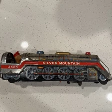 VTG Modern Toys Silver Mountain Express Tin Toy Train Locomotive #3525 - JAPAN