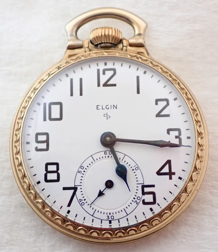 ANTIQUE 16s ELGIN 616 BW RAYMOND 17 JEWEL 10k RGP POCKET WATCH