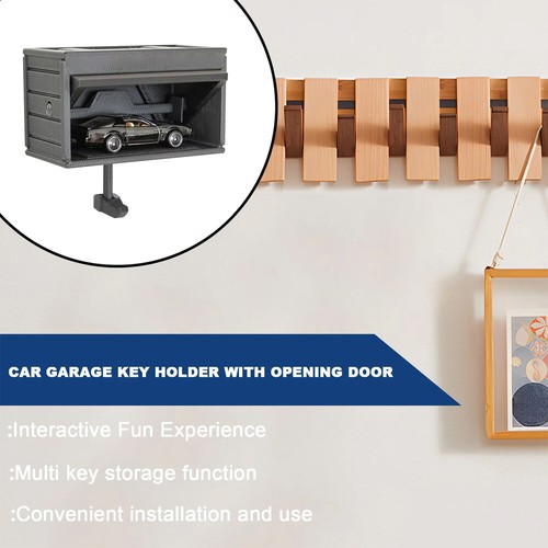 3D Auto Garage Schlüsselhalter mit öffnender Tür, Schlüsselhalter für Wand - Bild 10 von 18