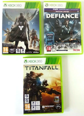 Lot de 3 Jeux XBOX 360 VF Exclusivement en ligne Defiance Destiny Titanfall - Photo 1/3