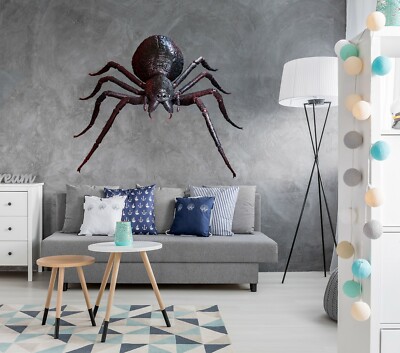 3D Schwarze Spinne M675 Tier Wallpaper Wandbild Poster Wandaufkleber Zoe