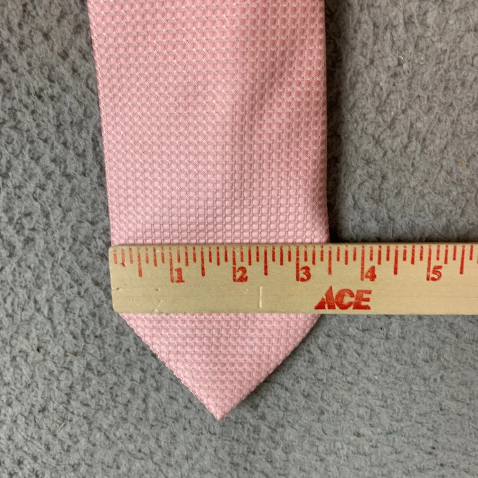 Corbata de cuello Laurant Bennet Milano rosa texturizada tejida ojo de pájaro negocios Foto 3 de 4