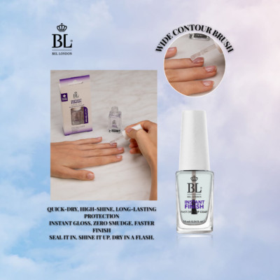 BEL London Instant Finish Fast Dry Top Coat- Quick-Dry and High Shine Protection