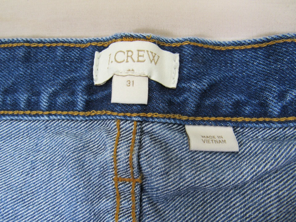 Pantalones cortos de mezclilla para mujer J CREW 31 [36W 42 caderas 5L] estilo lavado oscuro F7776 5 bolsillos Foto 3 de 4