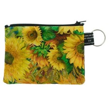 Sonnenblume Münze Karten Geldbörse Bargeld Money 100% Baumwolle Stoff Blumen Van