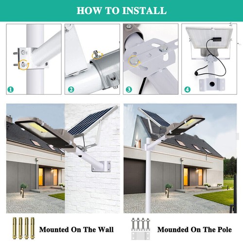 Solar Street Lights Outdoor 100000LM High Brightness Dusk to Dawn for Garden - Picture 10 of 15