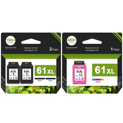 61XL Black Color Ink Cartridge For HP ENVY 4500 4501 4502 5530 5531 5535 Printer