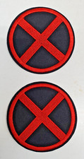 X-MEN  Red on Black  "X" Logo  3" Costume Shoulder Patch Set of 2