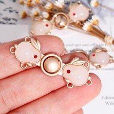 10Pcs Rabbit Closure Buttons Metal Clasp Fastener Sew Costume