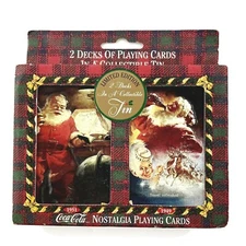 Coca-Cola Nostalgic Playing Cards in Tin Raised Graphic Limited Edition