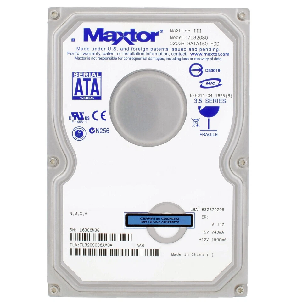 Maxtor Disco Rigido 320GB SATA II 3.5" Diamondmax 10 6L320S0 7200RPM 8Mb - Immagine 2 di 4