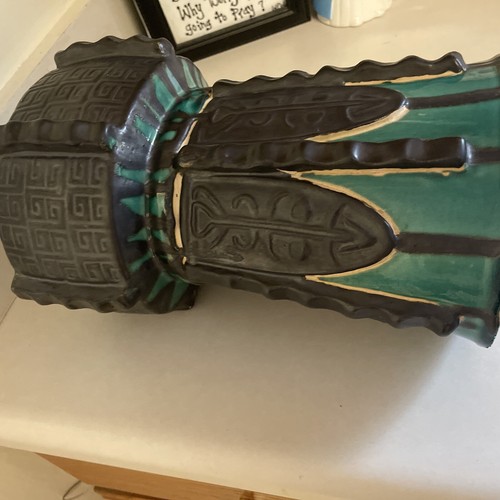 Vtg Mid Century Bitossi Style Blue Green Ceramic Table Lamp Base-EUC Base Only! - Picture 8 of 19
