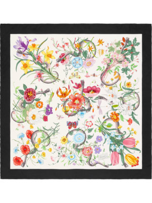 Gucci Flora Snake Print Silk Twill Scarf Australia